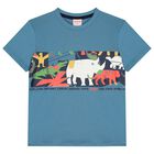 Boys Blue Logo Shorts Set, 1, hi-res