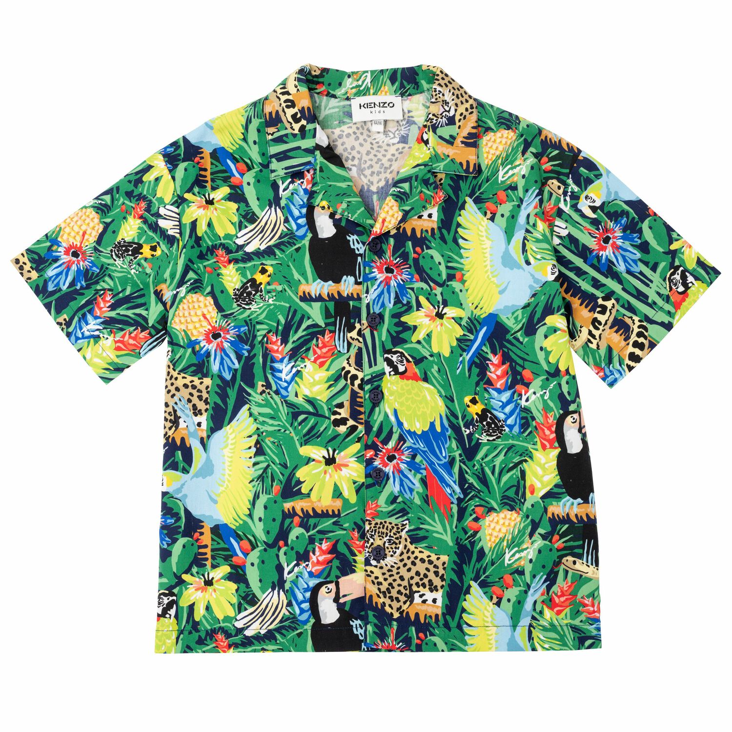 Boys Green Jungle Shirt, 1, hi-res