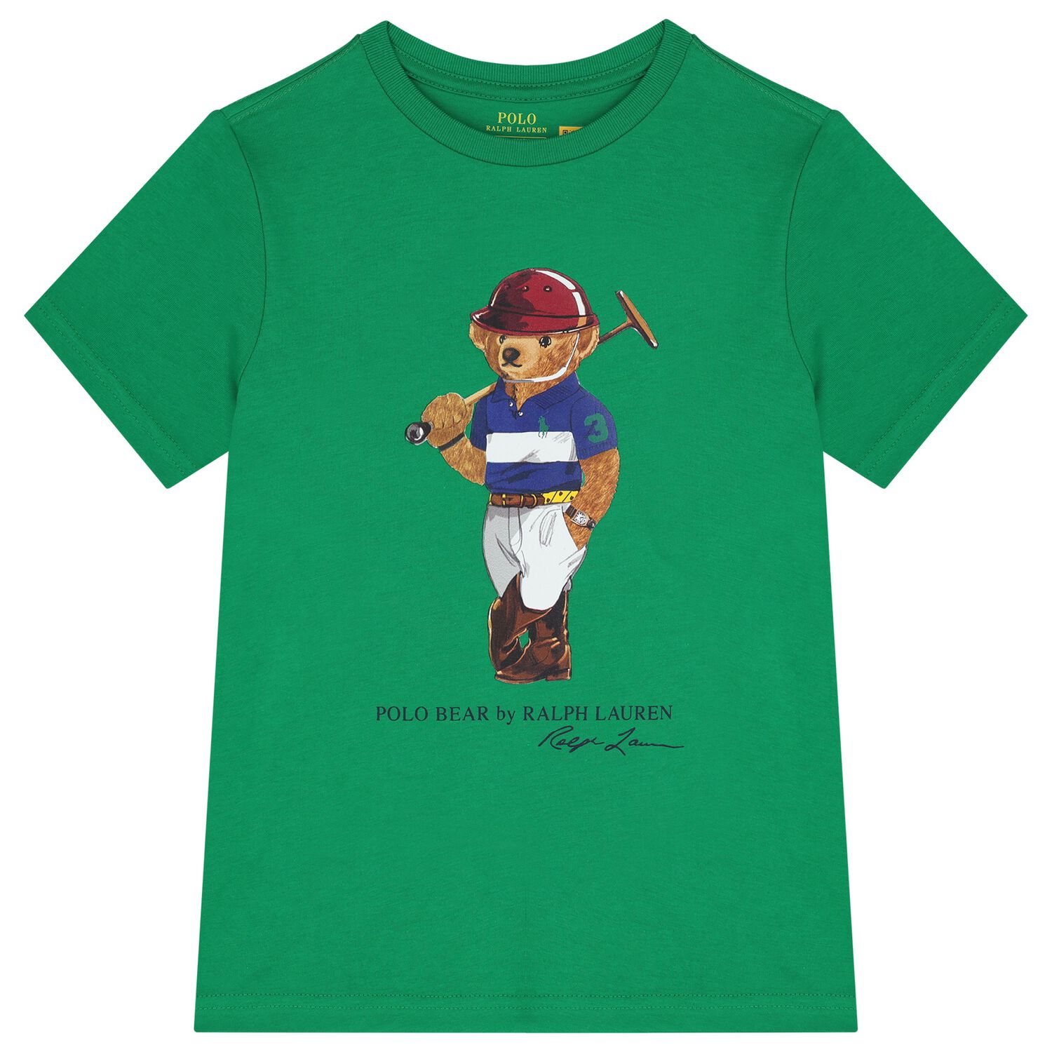 Boys Green Logo Polo Bear T-Shirt, 1, hi-res