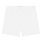 Younger Boys White Monogram Logo Shorts, 2, hi-res