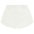 Girls Mini Me Ivory Logo Shorts, 1, hi-res