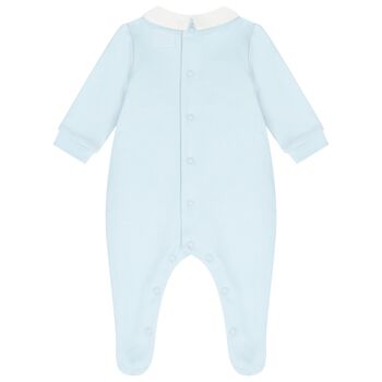 Baby Boys Blue & White Babygrow