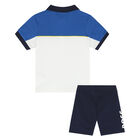 Younger Boys Blue Polo & Shorts Set, 2, hi-res