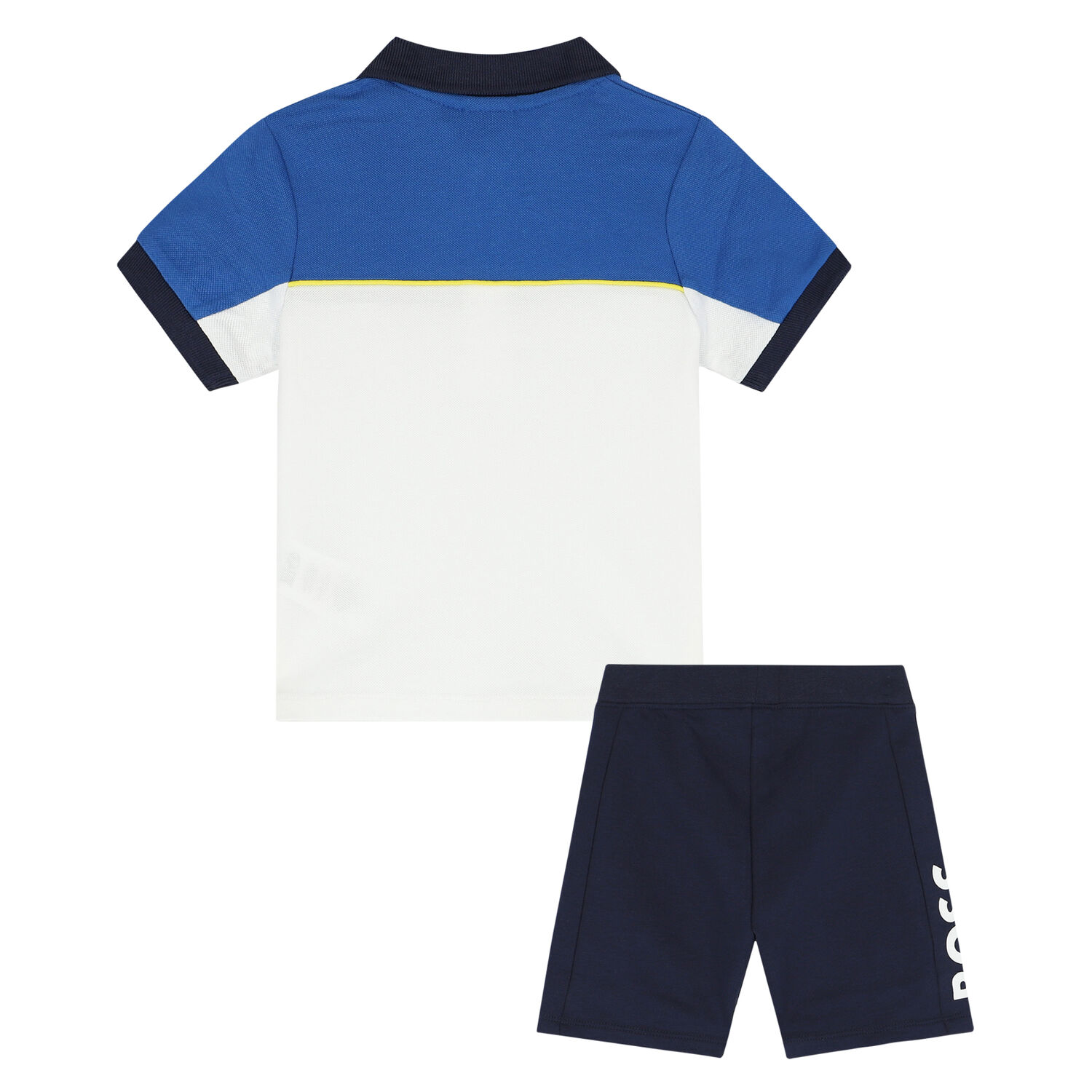 Younger Boys Blue Polo & Shorts Set, 2, hi-res