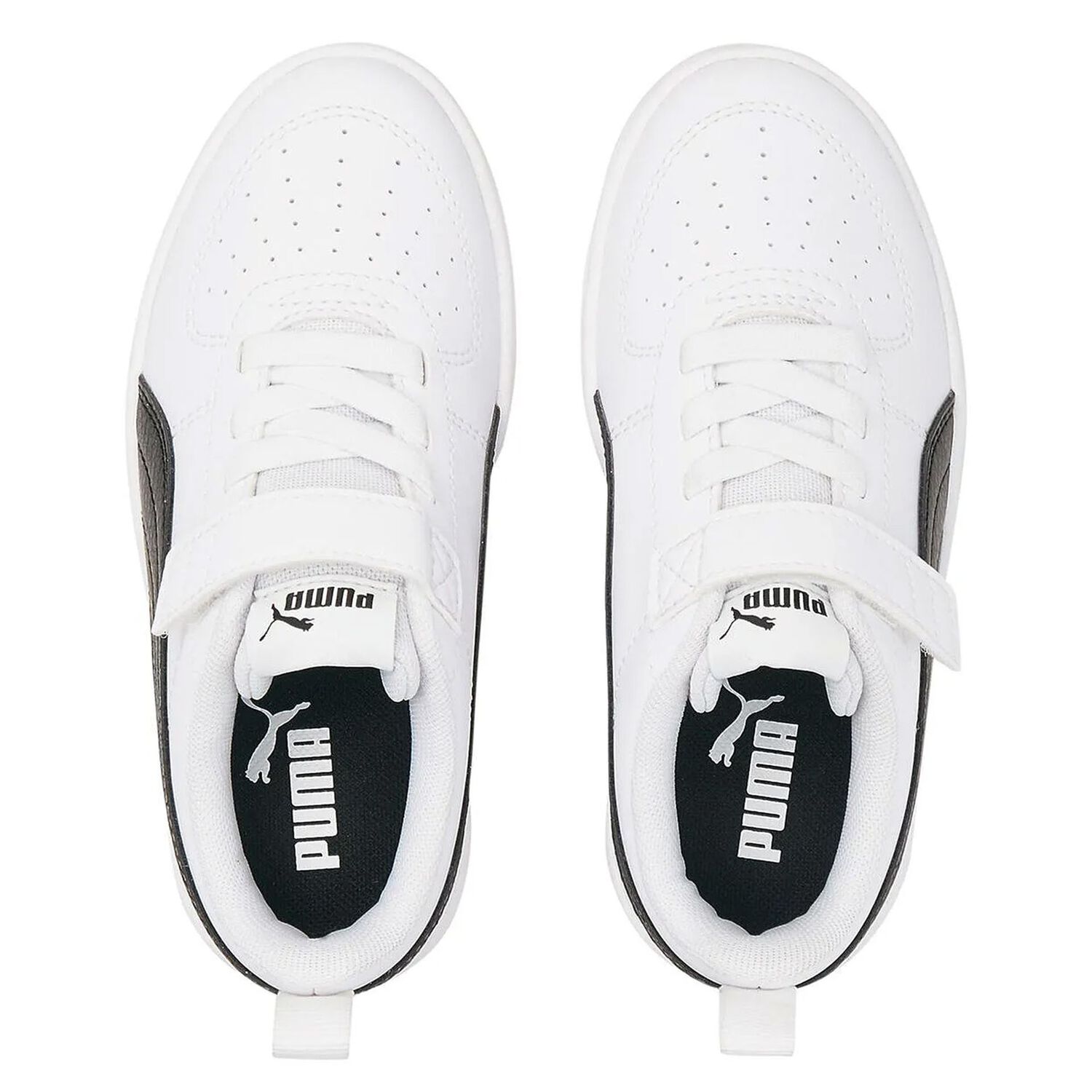 White & Black Rickie Velcro Trainers, 1, hi-res