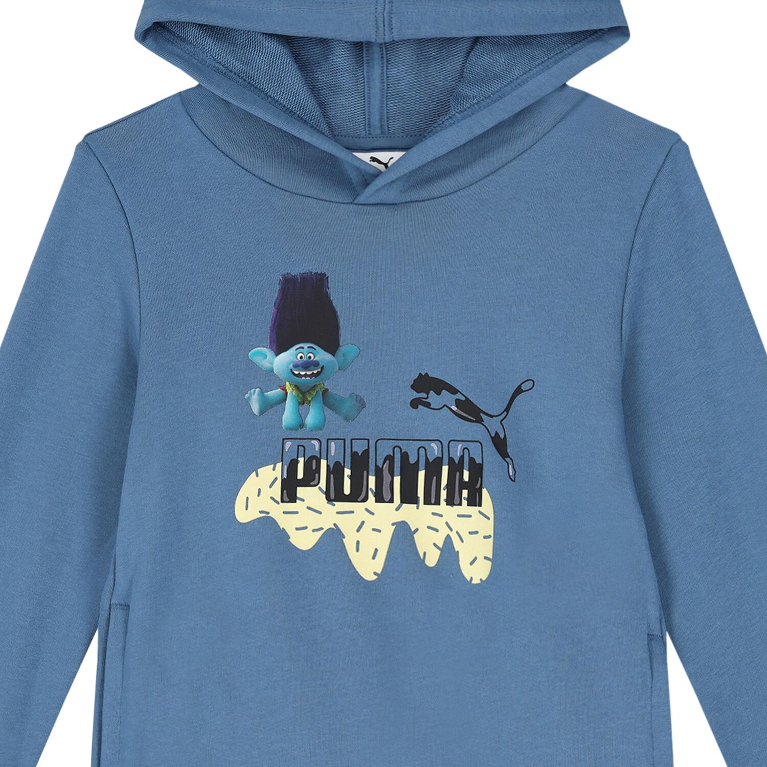 Boys Blue Trolls Logo Hooded Top, 1, hi-res image number null