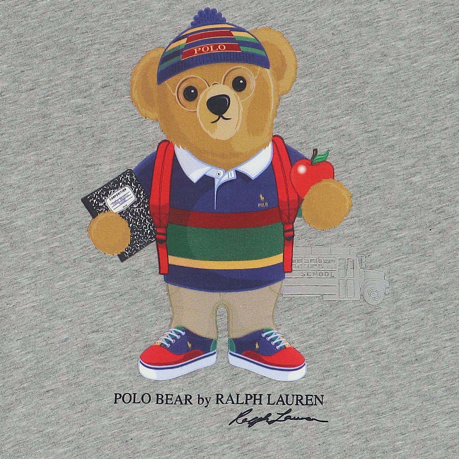 Boys Grey Polo Bear T-Shirt, 1, hi-res