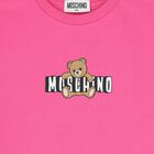 Girls Pink Teddy Bear Logo Dress, 5, hi-res