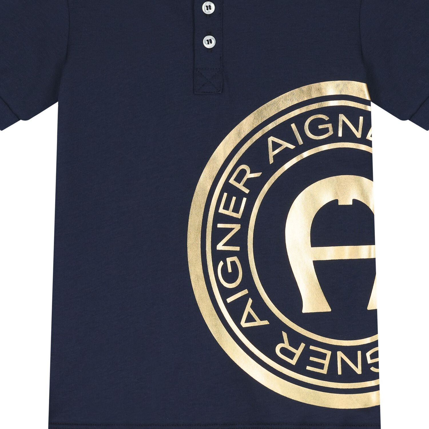Boys Navy Blue & Gold Polo Shirt, 2, hi-res image number null