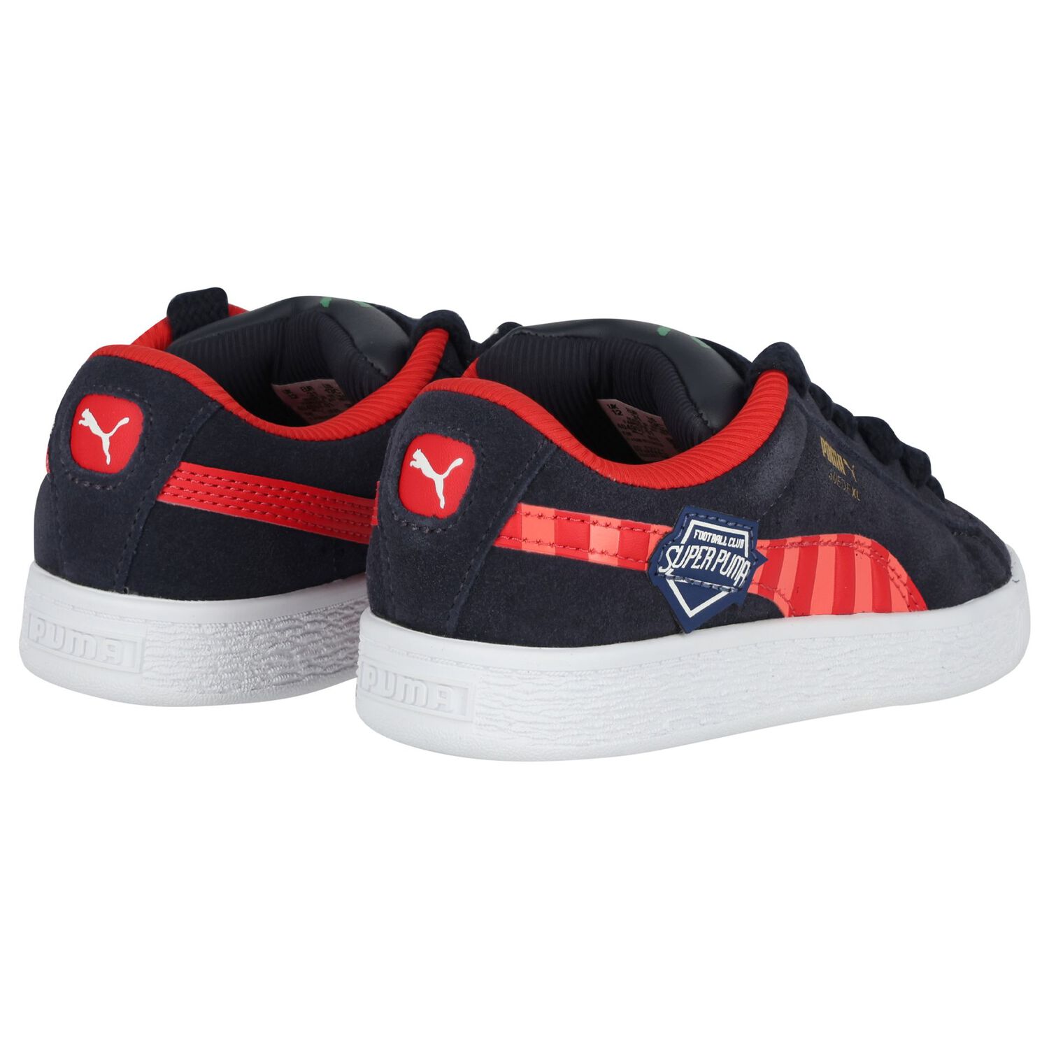 Boys Navy Blue Suede Super Puma Trainers, 1, hi-res