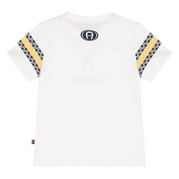 Younger Boys White Logo T-Shirt