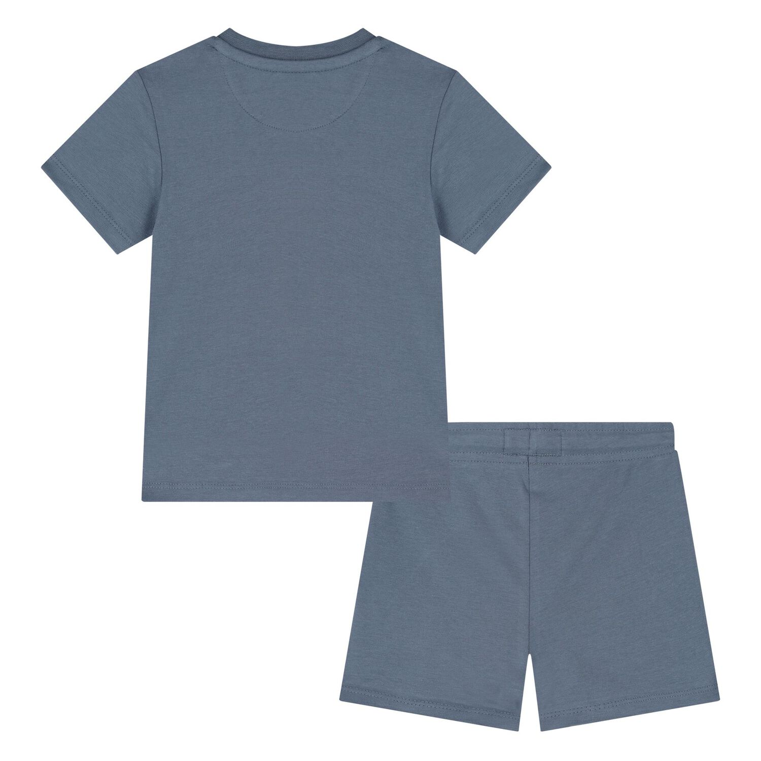 Younger Boys Blue Logo Cotton Shorts Set, 1, hi-res