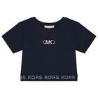 Girls Navy Blue Logo T-Shirt, 1, hi-res