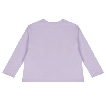 Girls Lilac Logo Long Sleeve Top