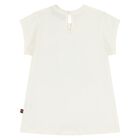 Younger Girls Ivory Butterflies Logo T-Shirt, 1, hi-res