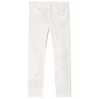 Boys White Chino Trousers, 1, hi-res