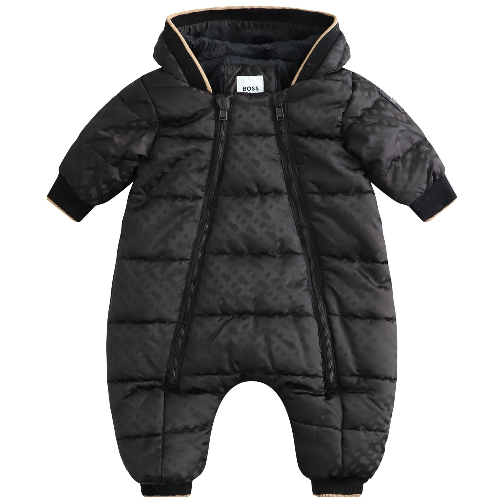 BOSS Baby Boys Black Logo Snowsuit Junior Couture UK