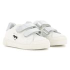 Girls White Choupette Leather Trainers, 1, hi-res
