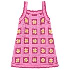 Girls Pink Crochet Dress, 1, hi-res