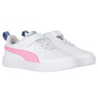 Girls White & Pink Rickie Velcro Trainers, 2, hi-res