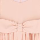 Girls Pink Bow Pleated Dress, 2, hi-res