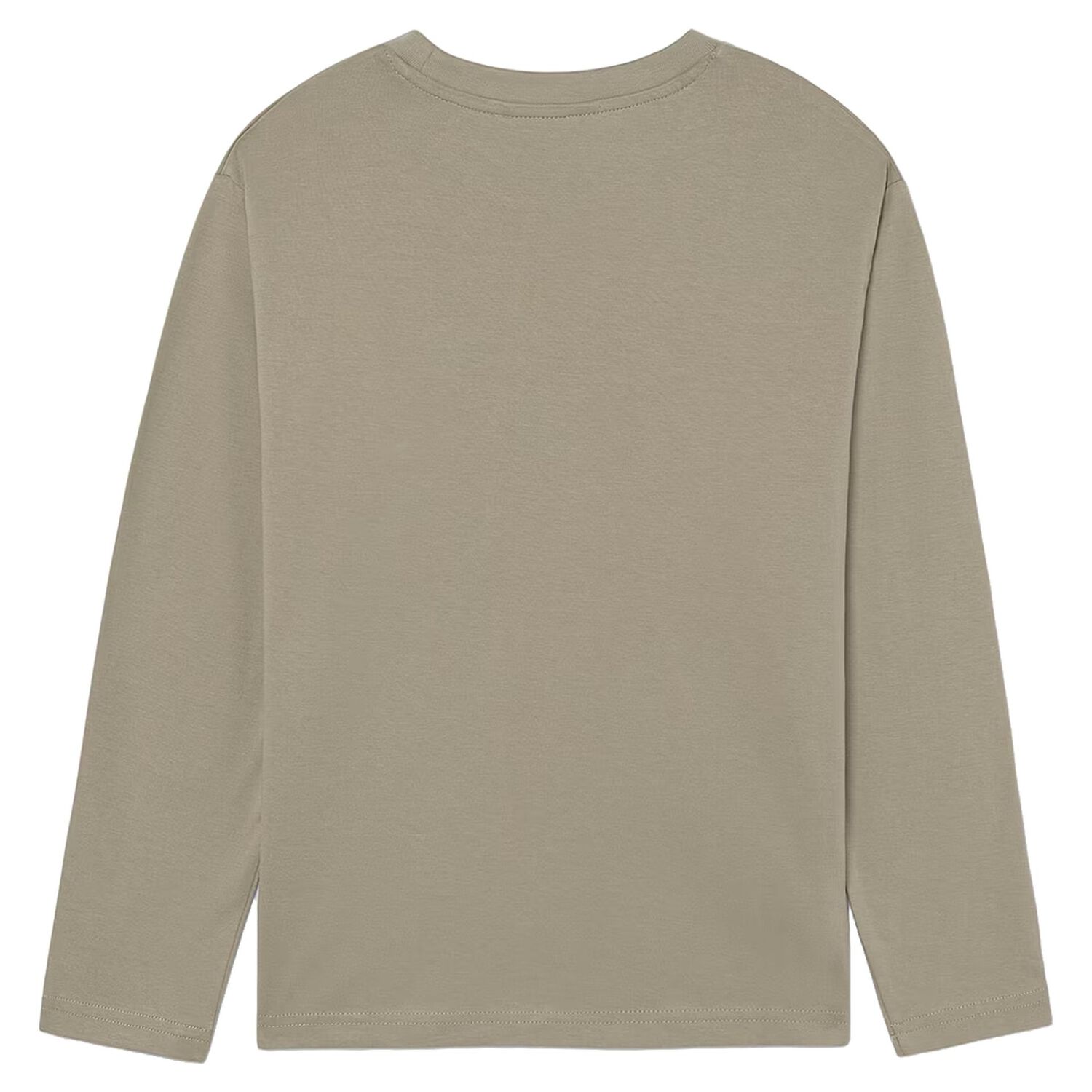 Boys Beige Logo Long Sleeve Top, 2, hi-res