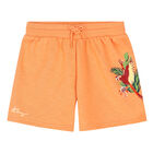 Girls Orange Logo Shorts, 1, hi-res