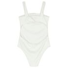 Girls White Logo Swimsuit, 1, hi-res