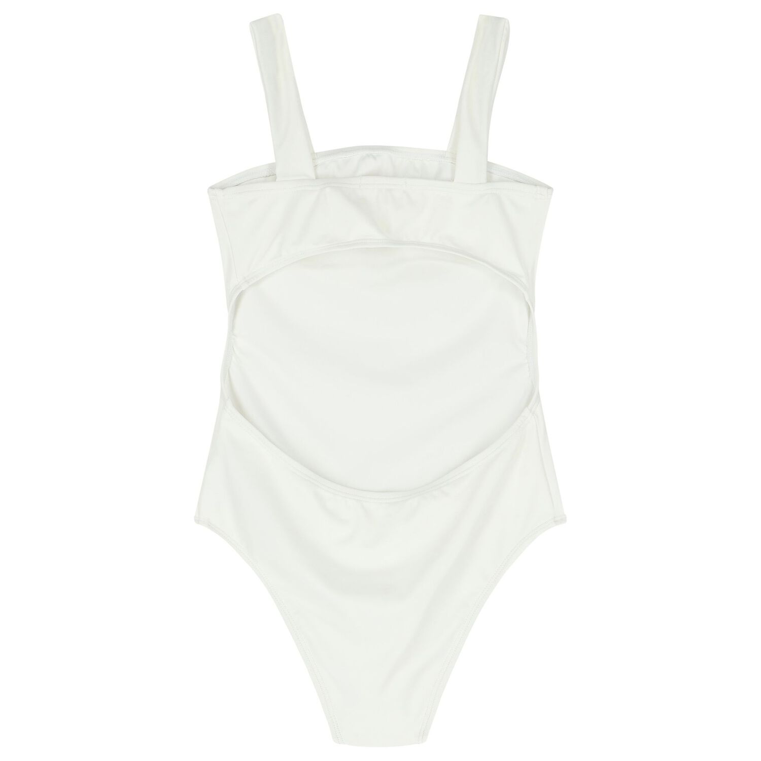 Girls White Logo Swimsuit, 1, hi-res