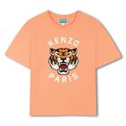 Girls Orange Tiger Logo T-Shirt, 1, hi-res