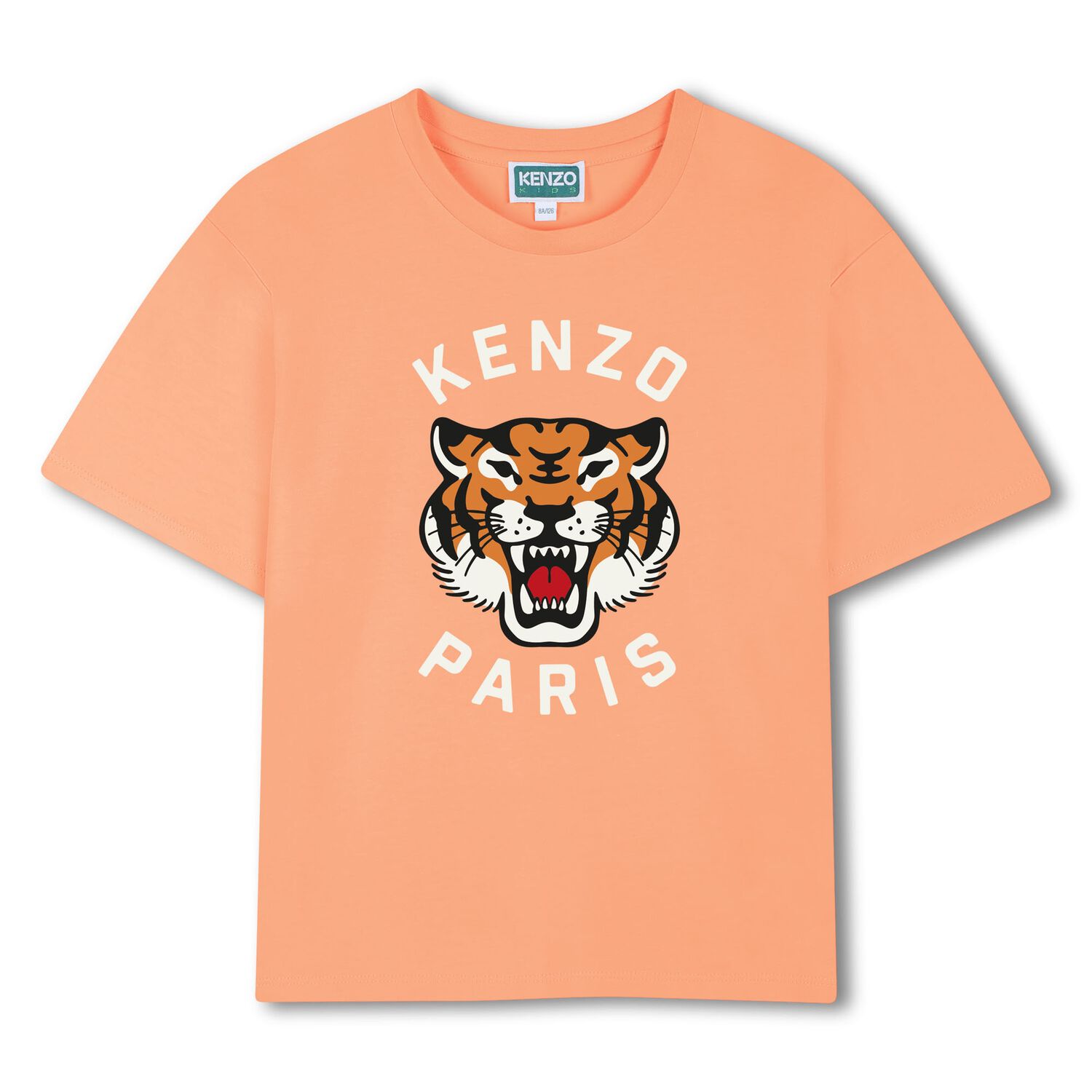 Girls Orange Tiger Logo T-Shirt, 1, hi-res