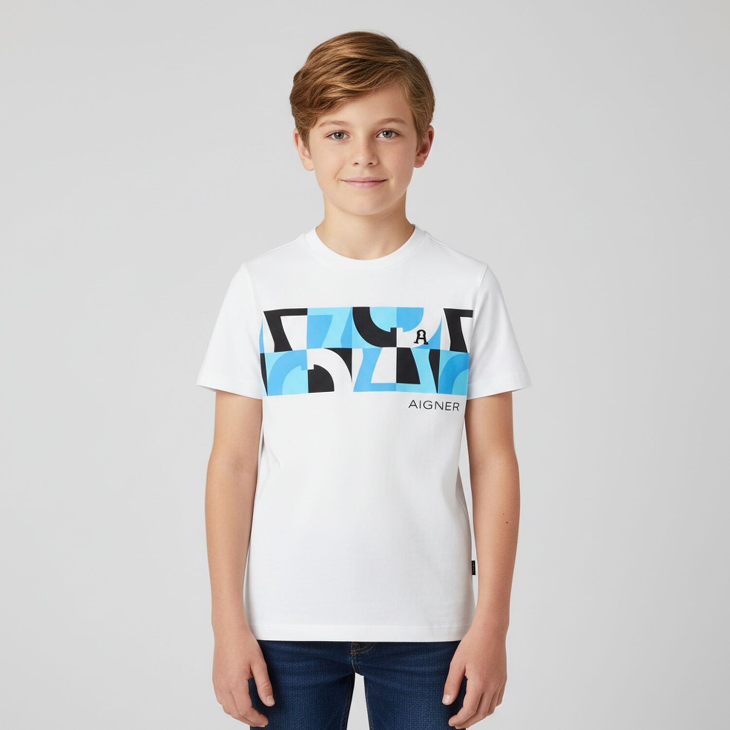 Boys White Logo T-Shirt, 2, hi-res image number null