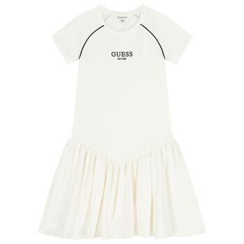Girls Ivory Logo Dress