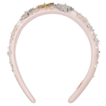 Girls Pink Flower Sequin Headband
