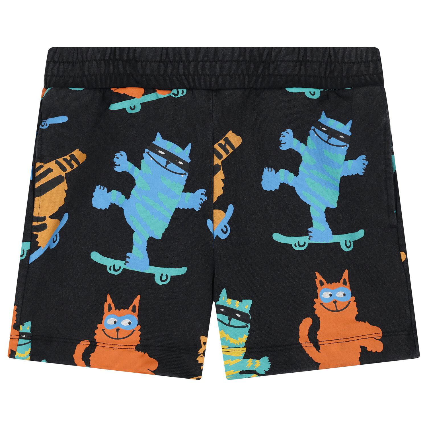 Boys Black Cat Shorts, 1, hi-res image number null