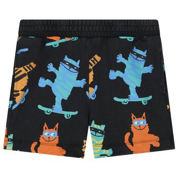Boys Black Cat Shorts