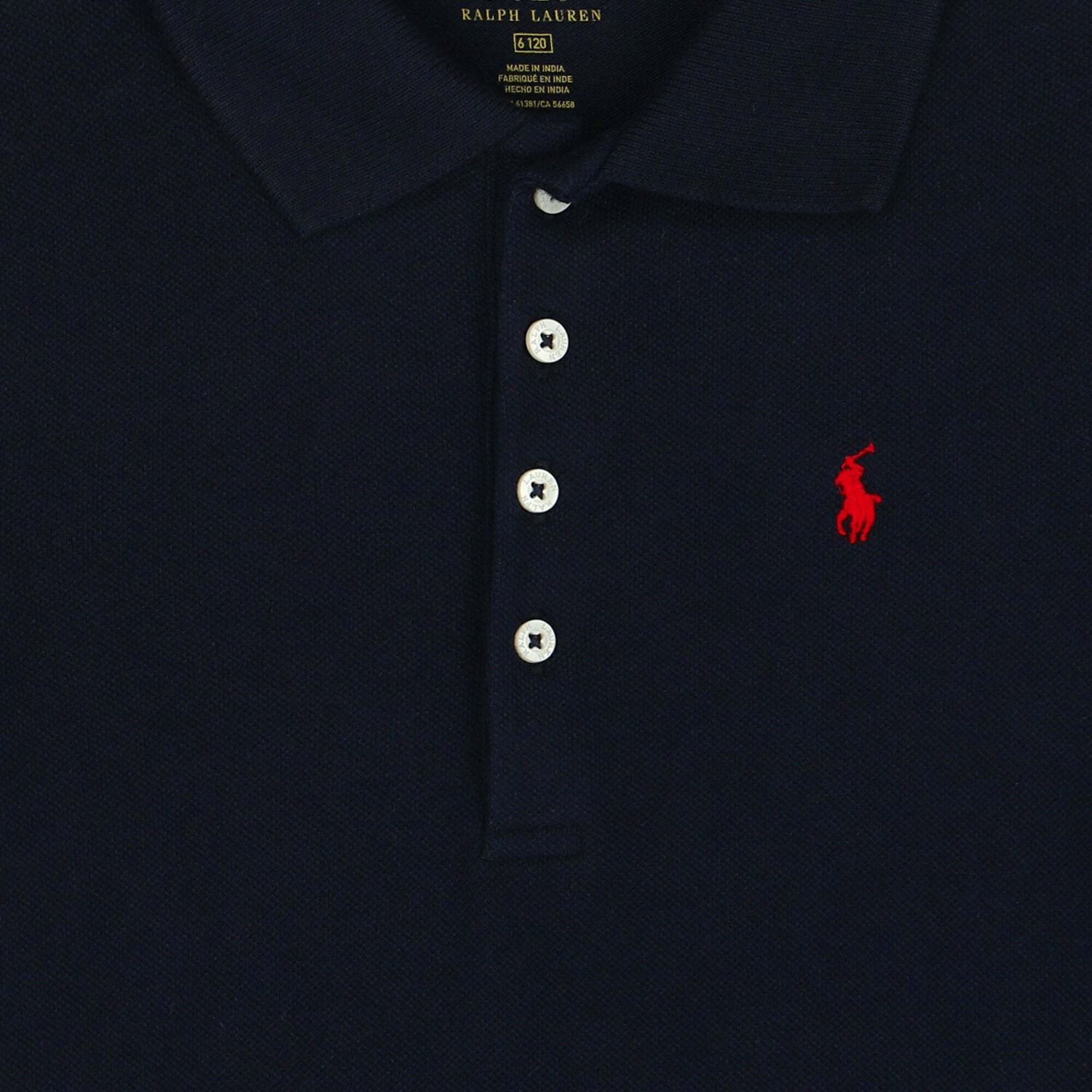 Girls Navy Blue Logo Polo Dress, 1, hi-res