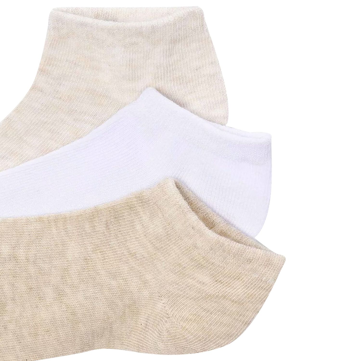 Boys Beige & White Socks (3 Pack) , 2, hi-res