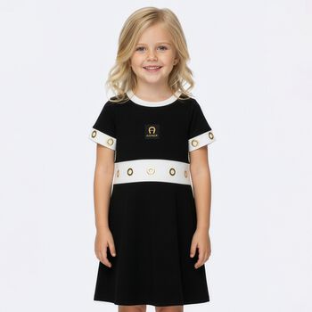 Girls Black Logo Dress