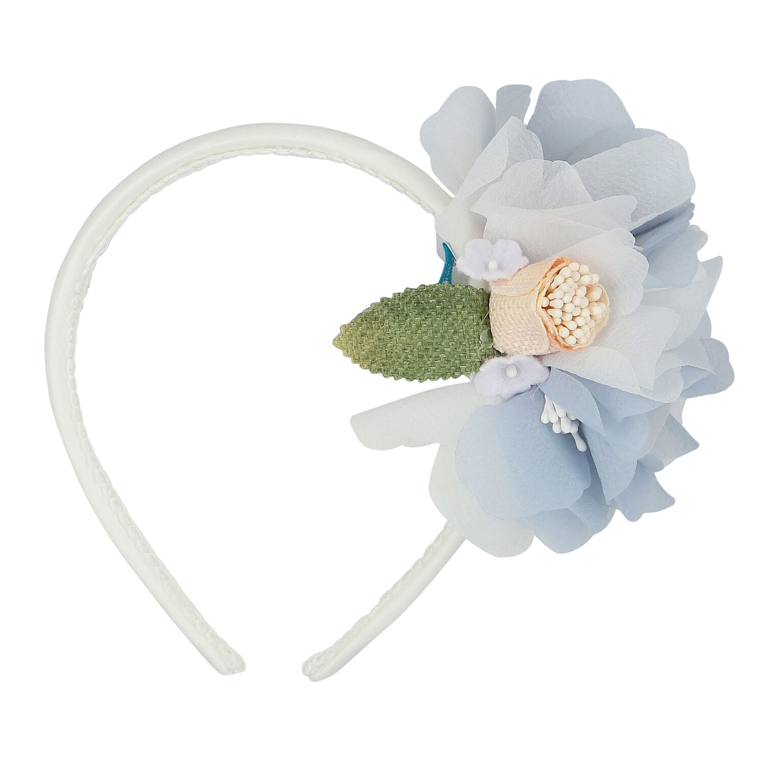 Girls White Floral Headband, 1, hi-res image number null