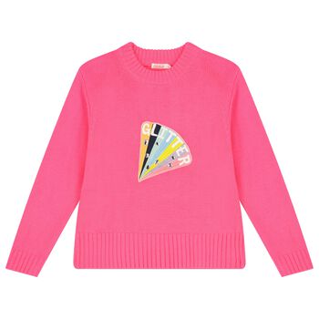 Girls Neon Pink Knitted Sweater