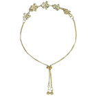 Girls Gold Crystal Flowers Bracelet, 1, hi-res