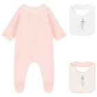 Baby Girls Pink & White Babygrow Gift Set , 2, hi-res