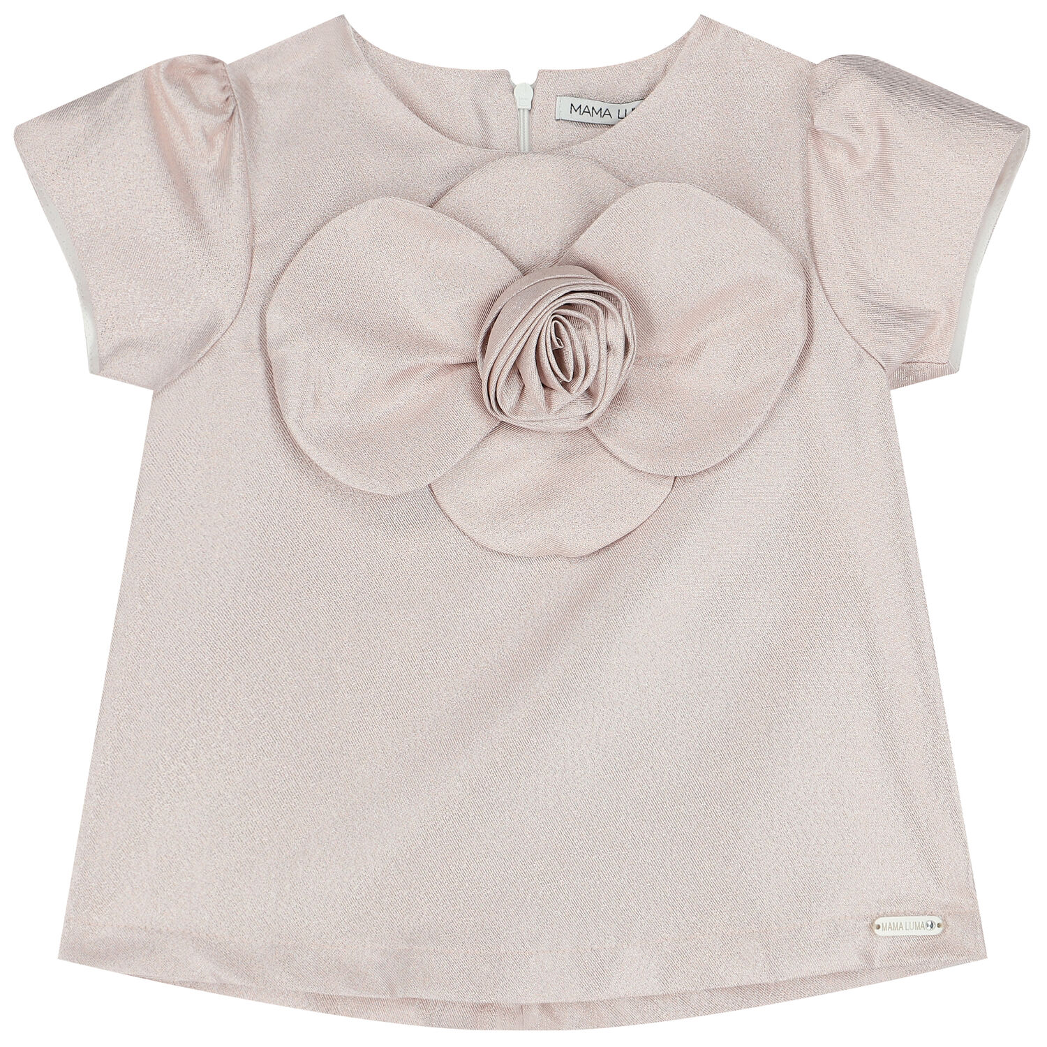 Girls Gold Satin & Jacquard Skirt Set, 1, hi-res