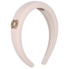Girls Pink Logo Crepe Headband, 2, hi-res