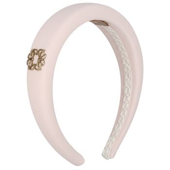 Girls Pink Logo Crepe Headband