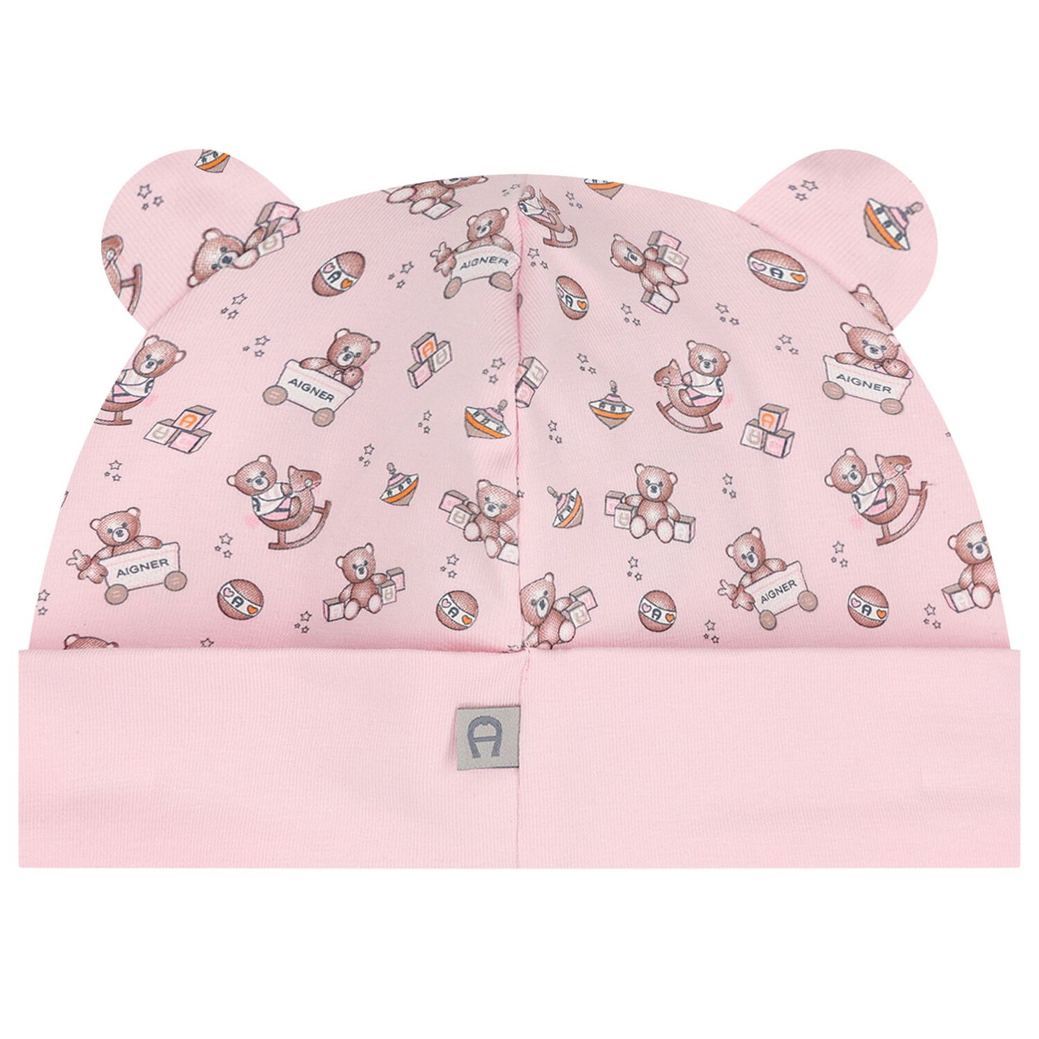 Baby Girls Pink Teddy Bear Logo Hat, 3, hi-res