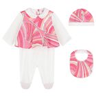 Baby Girls Pink & Ivory Iride Babygrow Gift Set, 1, hi-res