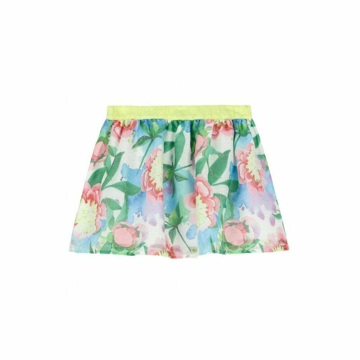 Girls Yellow Floral Skirt Set, 1, hi-res