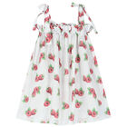 Girls White Raspberries Beach Dress, 2, hi-res